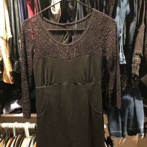 Free people black/lace dress size small